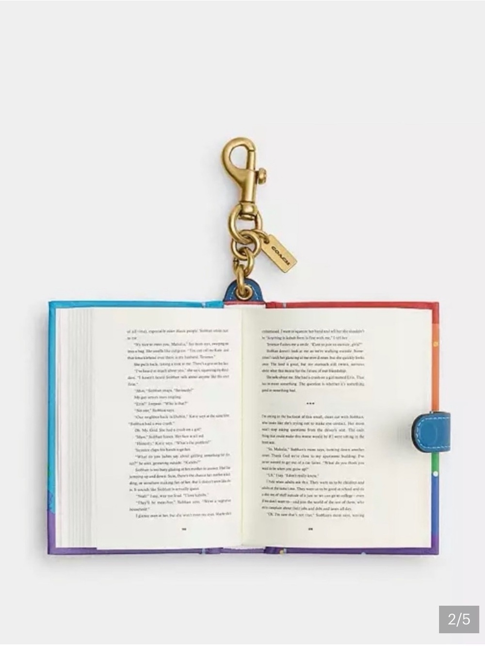 Coach Multicolor 'Friday I'm In Love' Book Charm Keychain - Picture 4 of 5